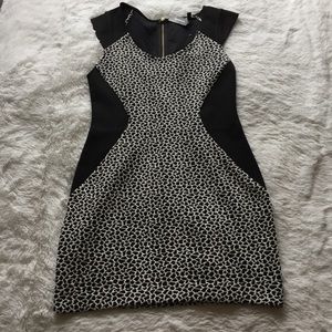 Express Black & White Animal Print Stretch Dress